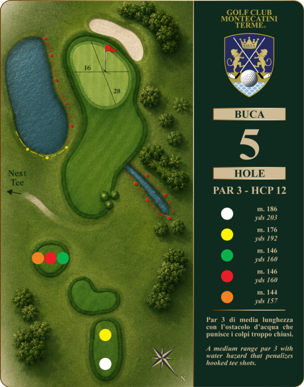 Golf Club Montecatini Terme Hole 5 map