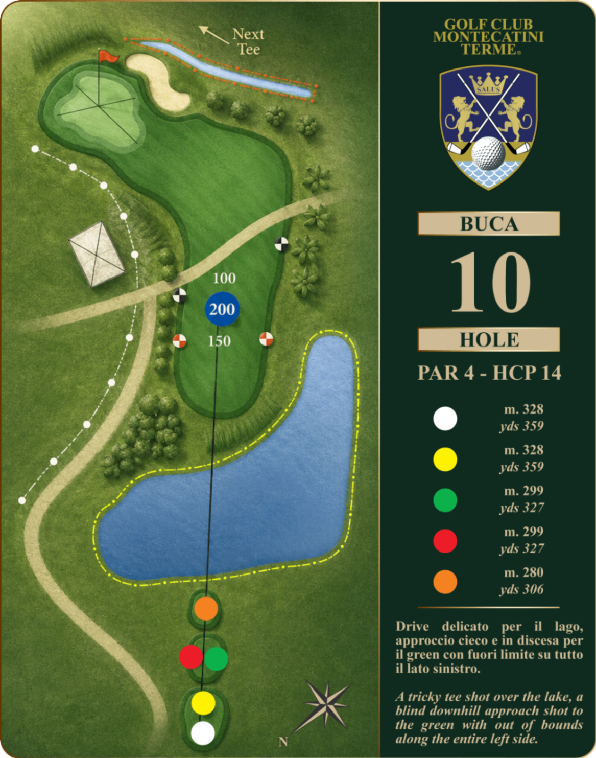 Golf Club Montecatini Terme Hole 10 map