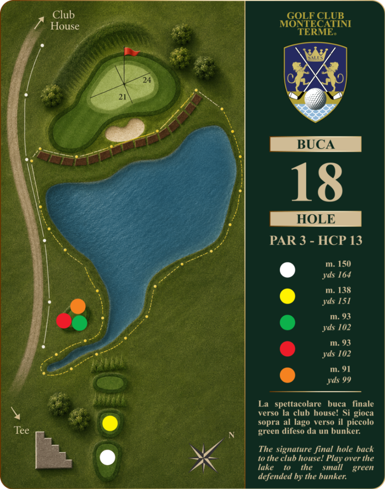 Golf Club Montecatini Terme Hole 18 map