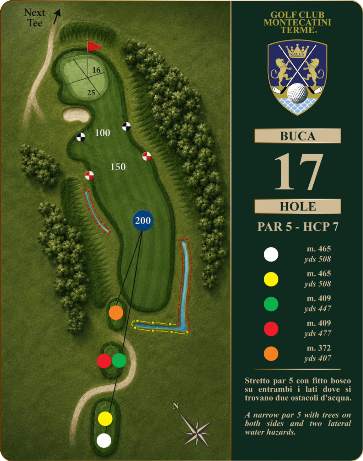 Golf Club Montecatini Terme Hole 17 map